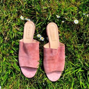 M. Gemi pink suede slides